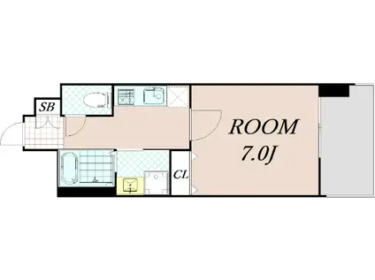 ベラジオ雅び京都西院II(1K/3階)の間取り写真