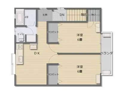 Y・Sハイツ A(2DK/2階)の間取り写真