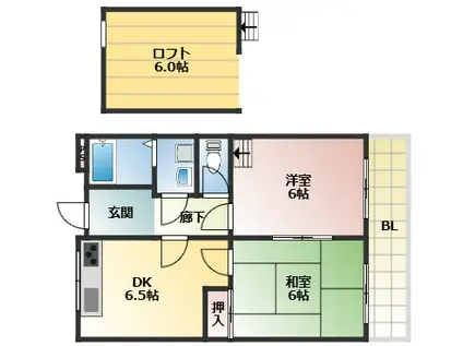 エスポワール辻本(2SDK/4階)の間取り写真