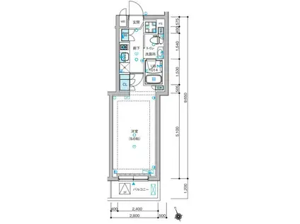 ガリシア蒲田サウス(1K/3階)の間取り写真