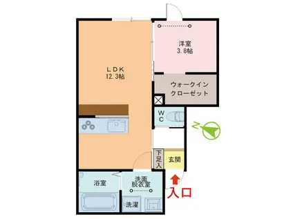 クレイス(1LDK/2階)の間取り写真