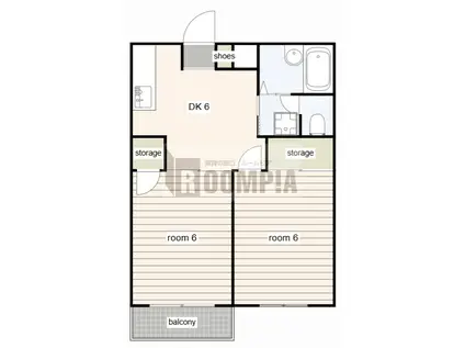 コーポ日比野C棟(2DK/2階)の間取り写真