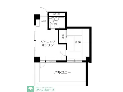 ヴェラハイツ赤坂(1DK/4階)の間取り写真