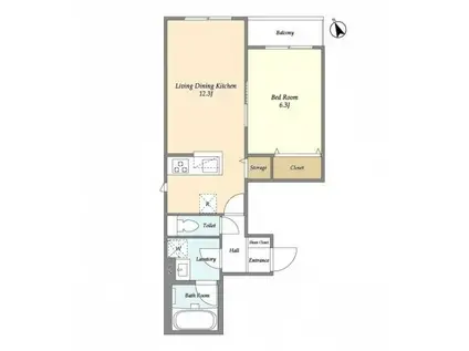 AMIS学芸大学(1LDK/2階)の間取り写真