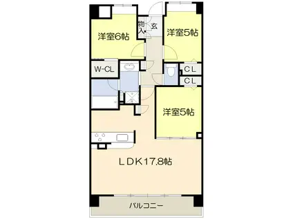 リラフォート千里中央(3LDK/5階)の間取り写真