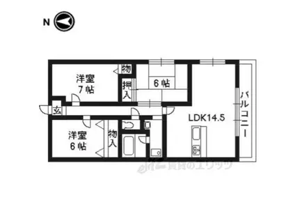 ボンエルフ嵯峨(3LDK/3階)の間取り写真