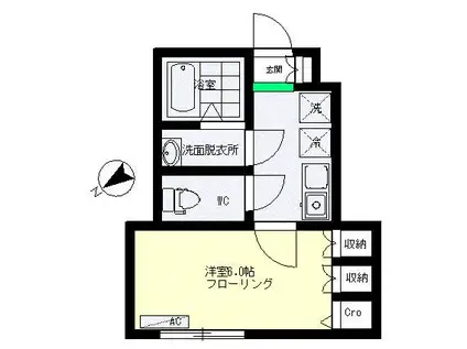メゾンドソラーナ(1K/1階)の間取り写真