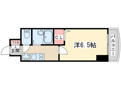 ホープシティー天神橋(1K/4階)の間取り写真