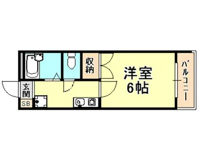 ヘーベル青木(1K/2階)の間取り写真