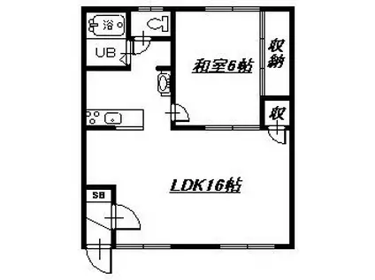 ノースシティI(1LDK/1階)の間取り写真