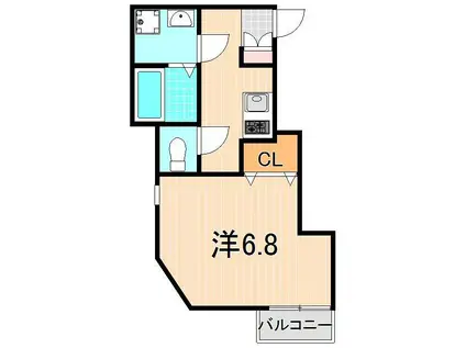 ハルミメゾン亀有(1K/1階)の間取り写真