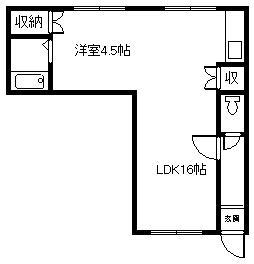 パラドール(1LDK/2階)の間取り写真