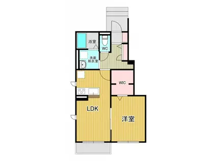 ルミエールS(1LDK/1階)の間取り写真