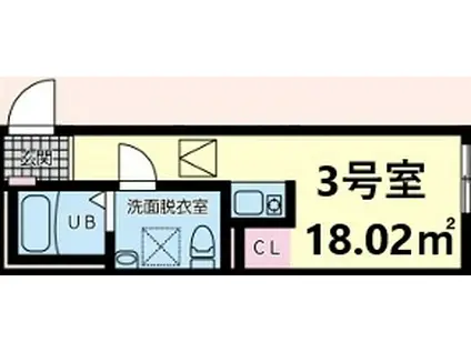 グランディールさがみ野(ワンルーム/1階)の間取り写真