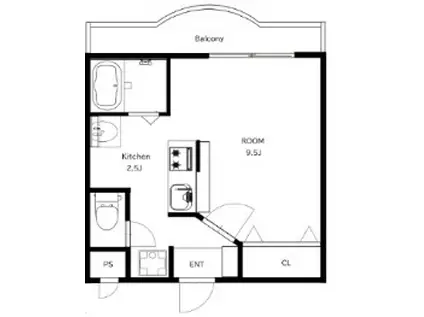 クレールコート(ワンルーム/1階)の間取り写真