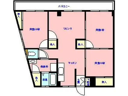 BELLS(3LDK/3階)の間取り写真