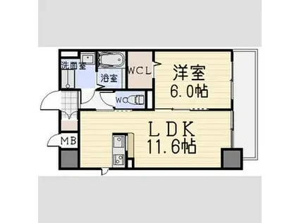 グランツ泉(1LDK/4階)の間取り写真