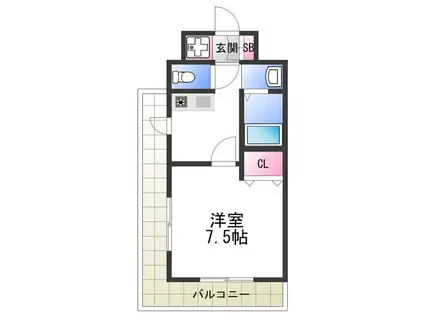 Mプラザ住吉公園弐番館(1K/5階)の間取り写真