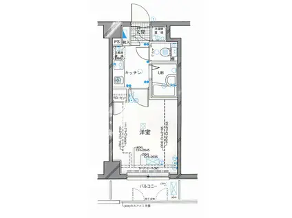 菱和パレス品川島津山(1K/4階)の間取り写真