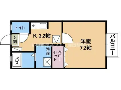 プリシェールキャッスルA棟(1K/1階)の間取り写真
