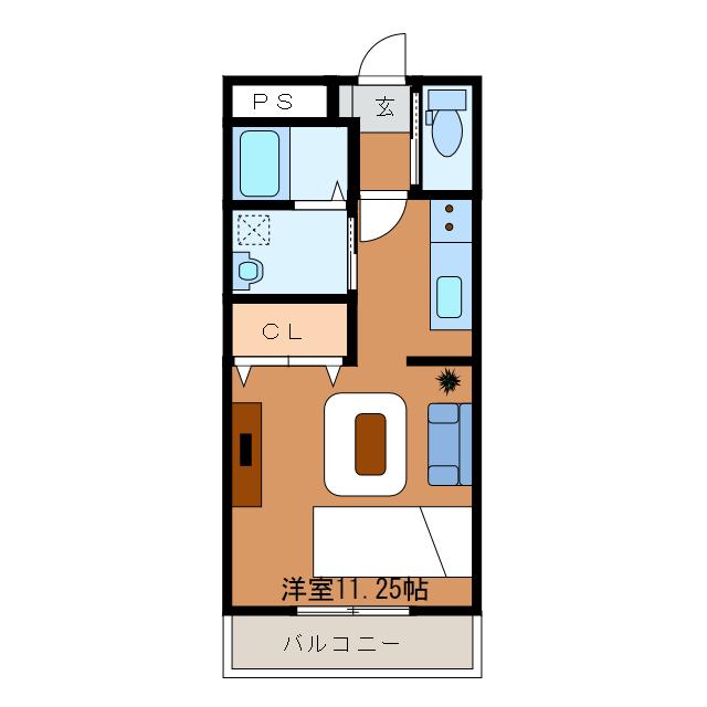 JR東海道本線 浜松駅 バス乗車時間:28分 最寄りバス停で下車 徒歩1分 3階建 築18年(1K/3階)の間取り写真
