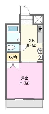 プチメゾン豊岡(1DK/2階)の間取り写真