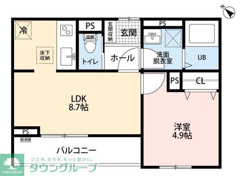 リーブルファイン西浦和II(1LDK/2階)の間取り写真