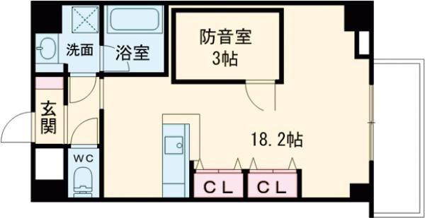 セントフィオーレ松葉(ワンルーム/8階)の間取り写真