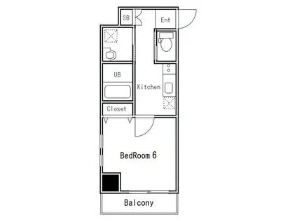 レヴァンテ浅草(1K/8階)の間取り写真