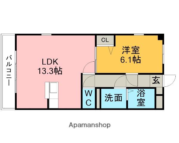 サンハイム西山(1LDK/2階)の間取り写真