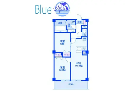 LAPIN湘南(2LDK/1階)の間取り写真