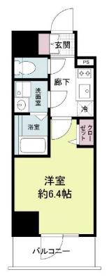 THE HUB MIYAKOJIMA(1K/2階)の間取り写真