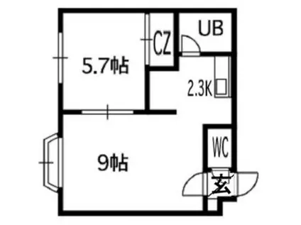 セトル澄川(1LDK/1階)の間取り写真