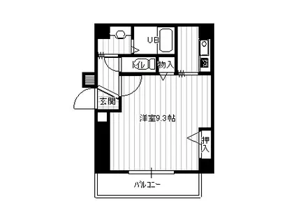 西本丸の内マンション(1K/3階)の間取り写真
