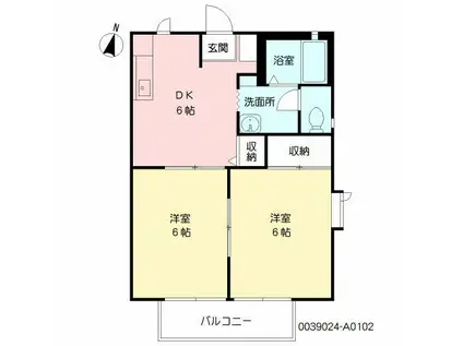 メゾンパークサイド8(2DK/1階)の間取り写真