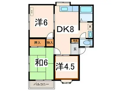 メゾンフレール(3DK/2階)の間取り写真