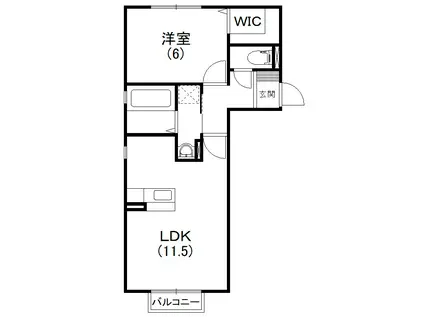 アルモニアII(1LDK/2階)の間取り写真