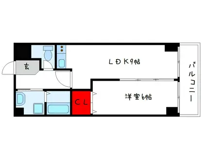 プランドール(1LDK/3階)の間取り写真