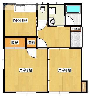 ハイツダンディー(2DK/2階)の間取り写真
