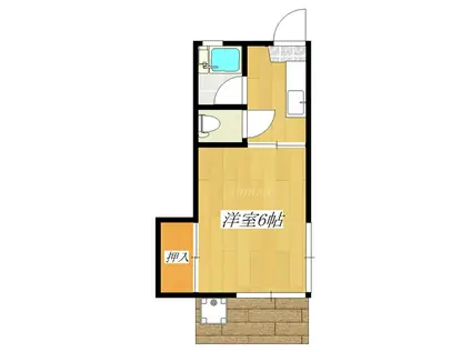 中山グリーンハイツ(1K/1階)の間取り写真