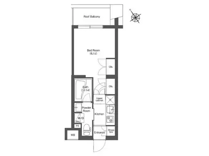 コンフォリア不動前(1K/4階)の間取り写真