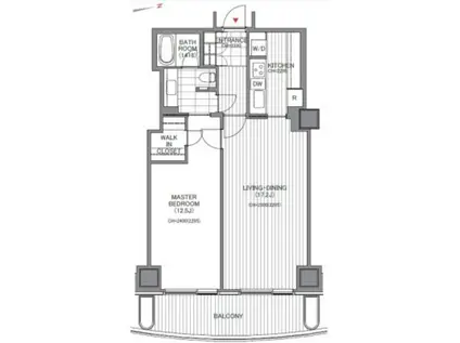 愛宕グリーンヒルズフォレストタワー(1LDK/22階)の間取り写真