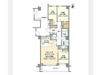 BRILLIA高輪REFIR(3LDK/2階)の間取り写真