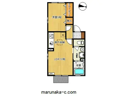 VIEW HEIGHTS(1LDK/1階)の間取り写真