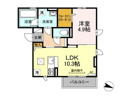 ベリーサ(1LDK/1階)の間取り写真