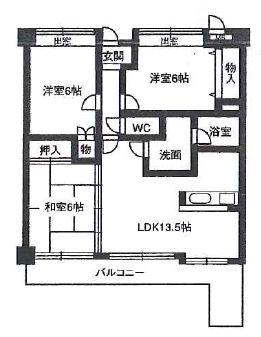 レジデンス マサノ-3(3LDK/4階)の間取り写真