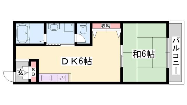 メトレス福田I(1DK/3階)の間取り写真