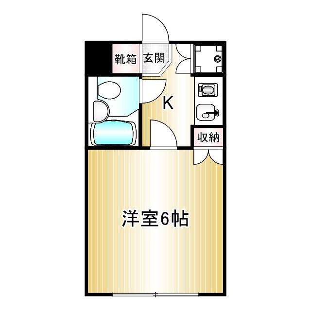 アサカシオン上野毛(1K/B2階)の間取り写真