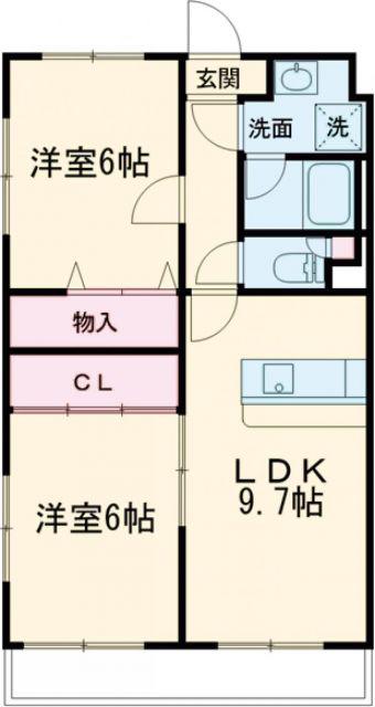 メゾンドクレアール(2LDK/3階)の間取り写真