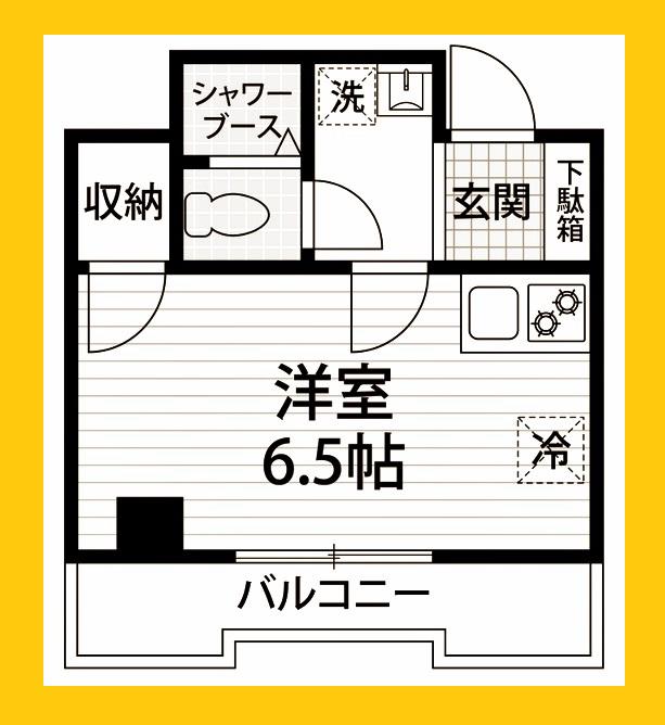 プルメリア中丸(ワンルーム/4階)の間取り写真